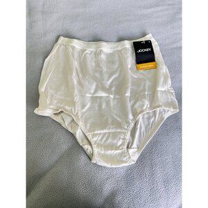 Jockey Underwear Woman Brief Size 5 Panties Cotton Nylon Ivory Granny‎